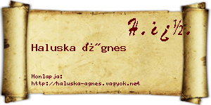 Haluska Ágnes névjegykártya
